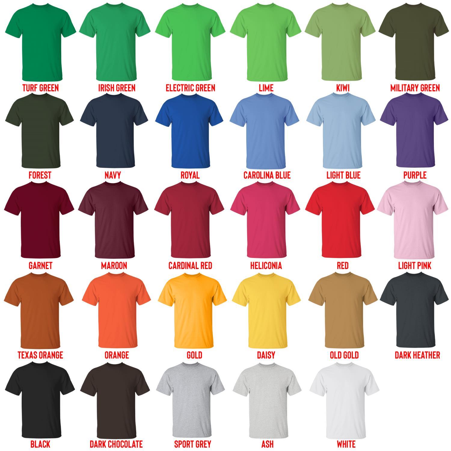 t shirt color chart - Metallica Uk Store