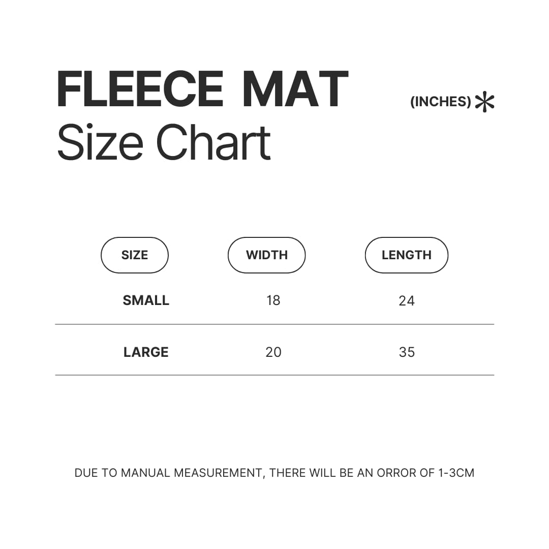 Fleece Mat Size Chart - Metallica Uk Store