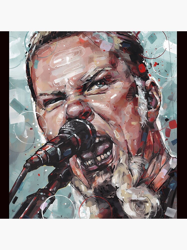 James Hetfield Painting Throw Pillow - Image 2