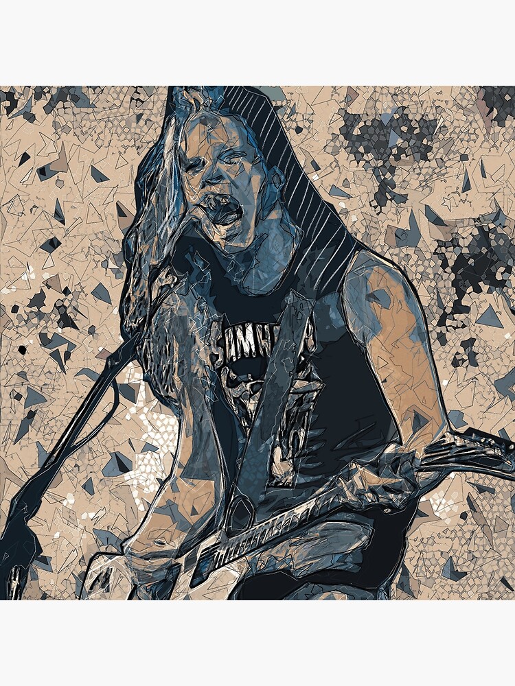 James Hetfield Metallica Fanart Illustration Golpevisual Metal Collection Tapestry - Image 2