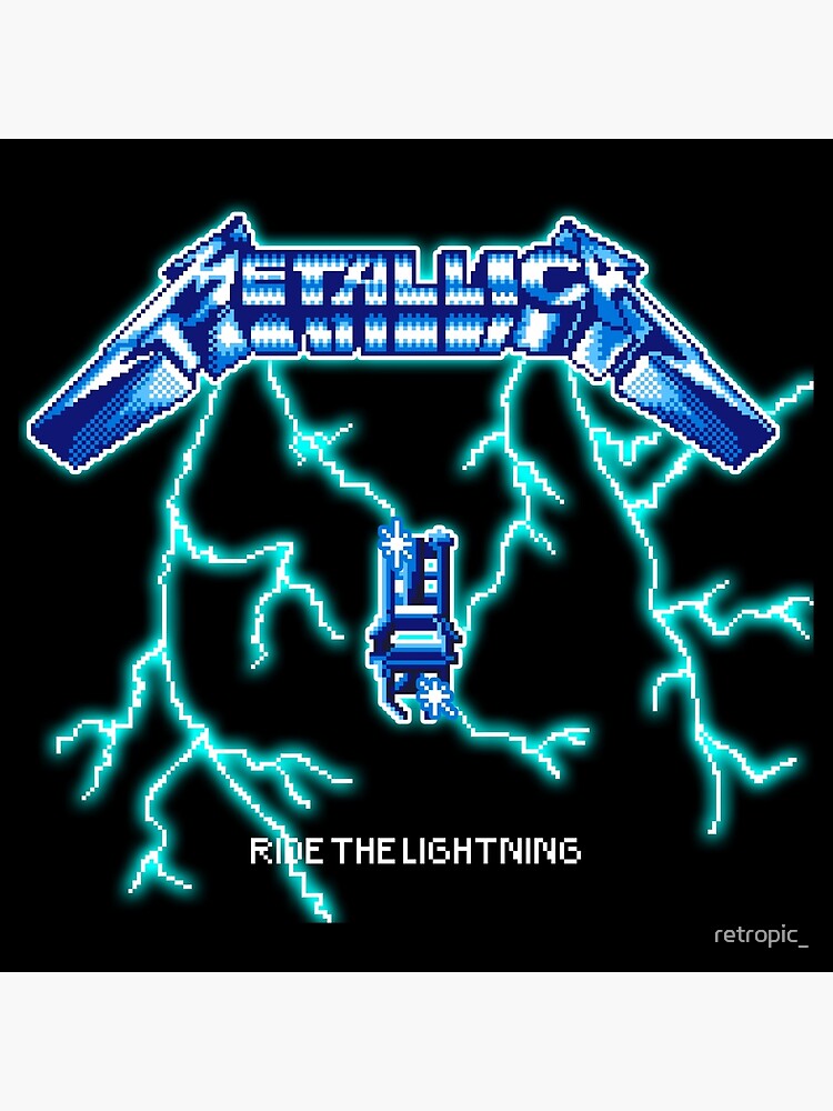 Ride The Lightning Pixel Art Logo Tapestry - Image 2