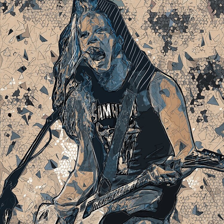 James Hetfield Metallica Fanart Illustration Golpevisual Metal Collection Tote Bag - Image 2