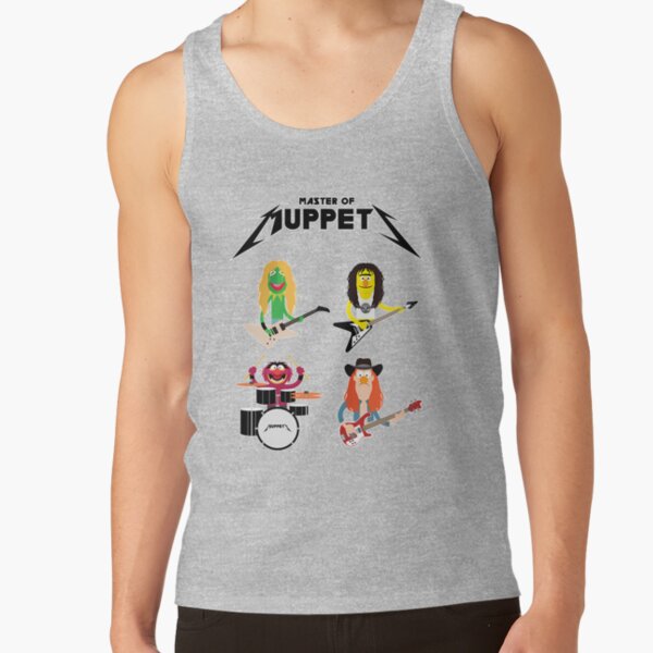 Master Of Muppets Muppets As Metallica Band Active Tank Top - Image 3