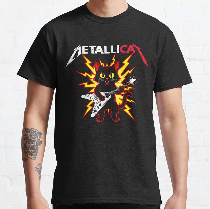 New Idea Cat Metallica T-Shirt - Image 4