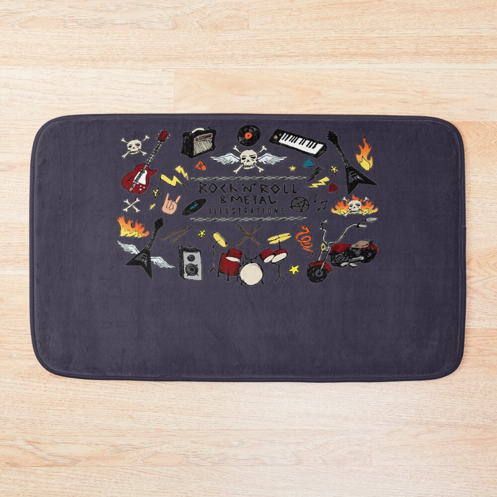 Rock Heavy Metal Best Rock N Roll Metal 80s Metallica Apparel And Wall Ar Bath Mat