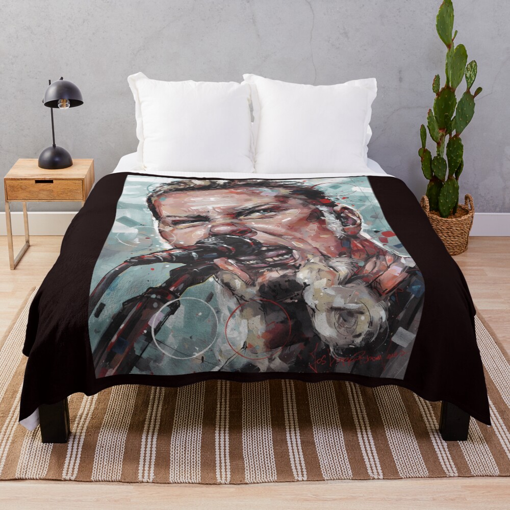 James Hetfield Painting Throw Blanket