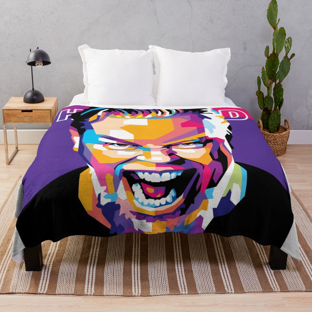 James Hetfield In Wpap Style Throw Blanket