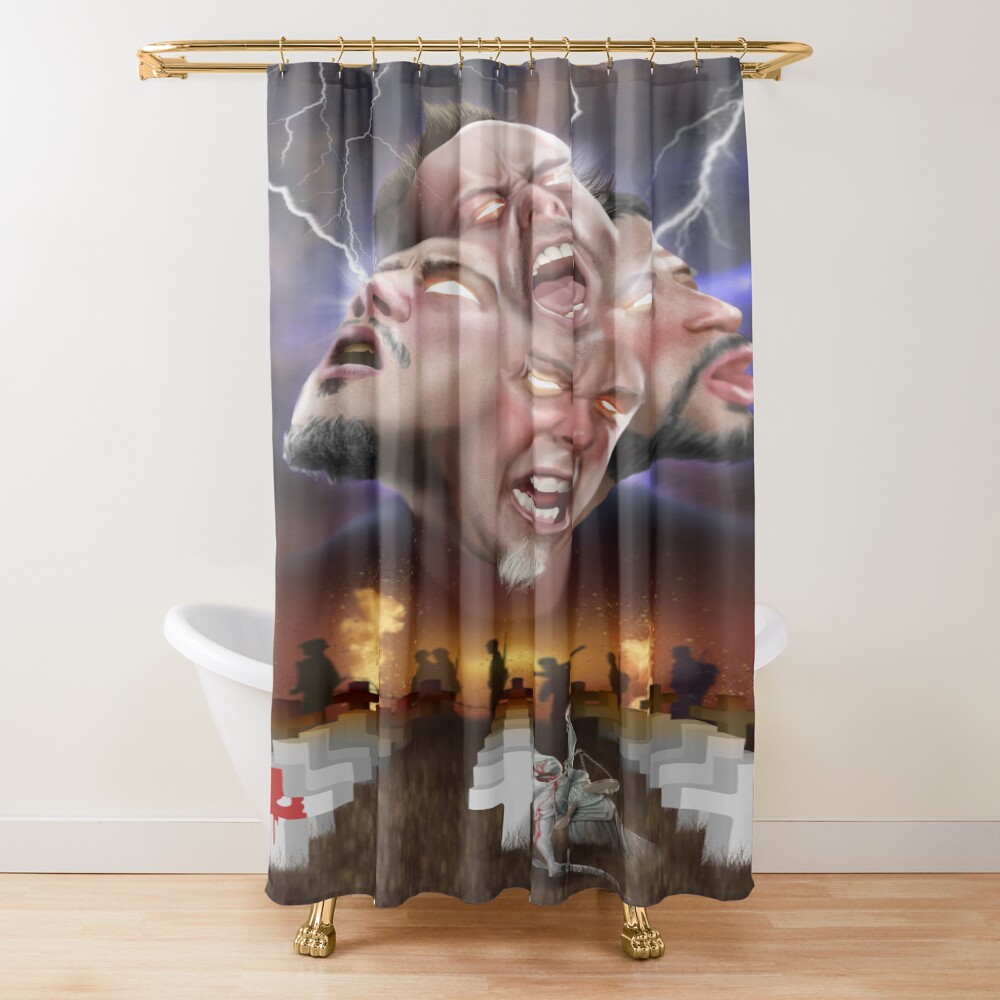 Metallica Fan Art Print Illustrated Tribute To The Legendary Metal Band Shower Curtain