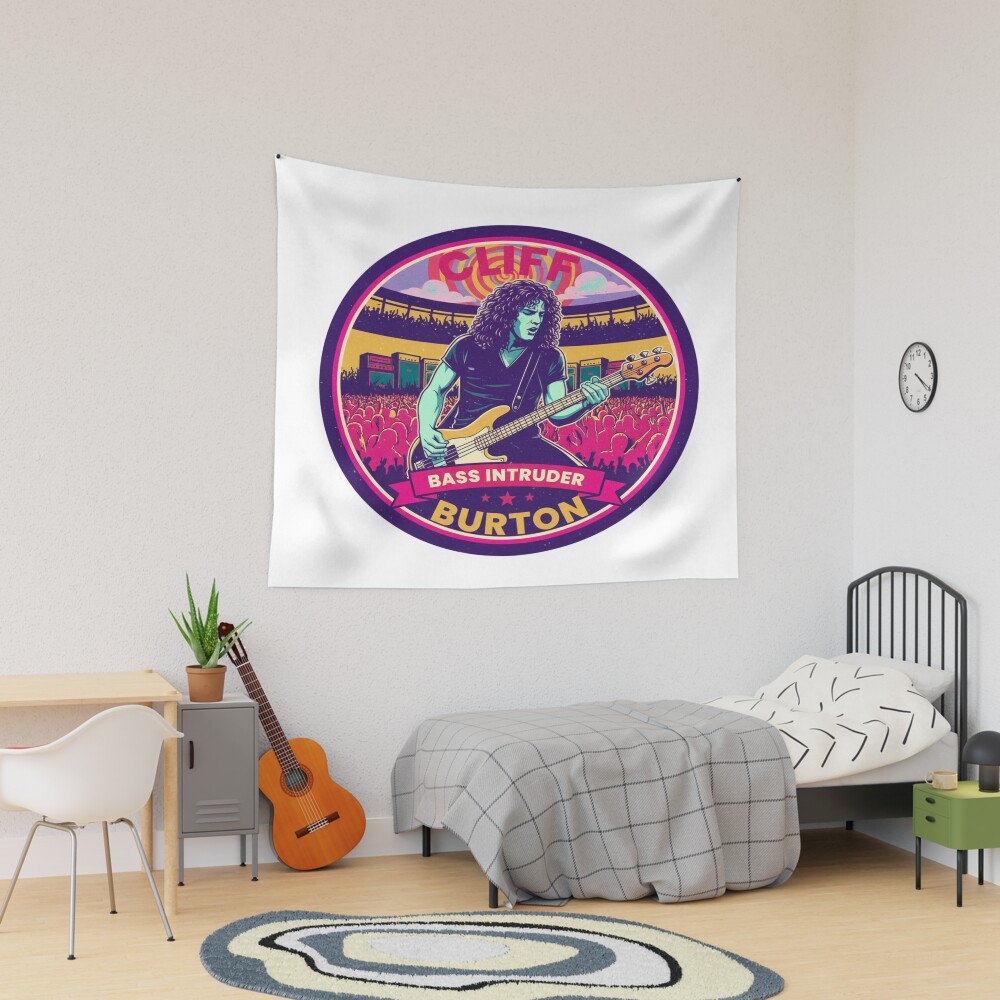 Cliff Bass Intruder Burton Retro Concert Art Tapestry