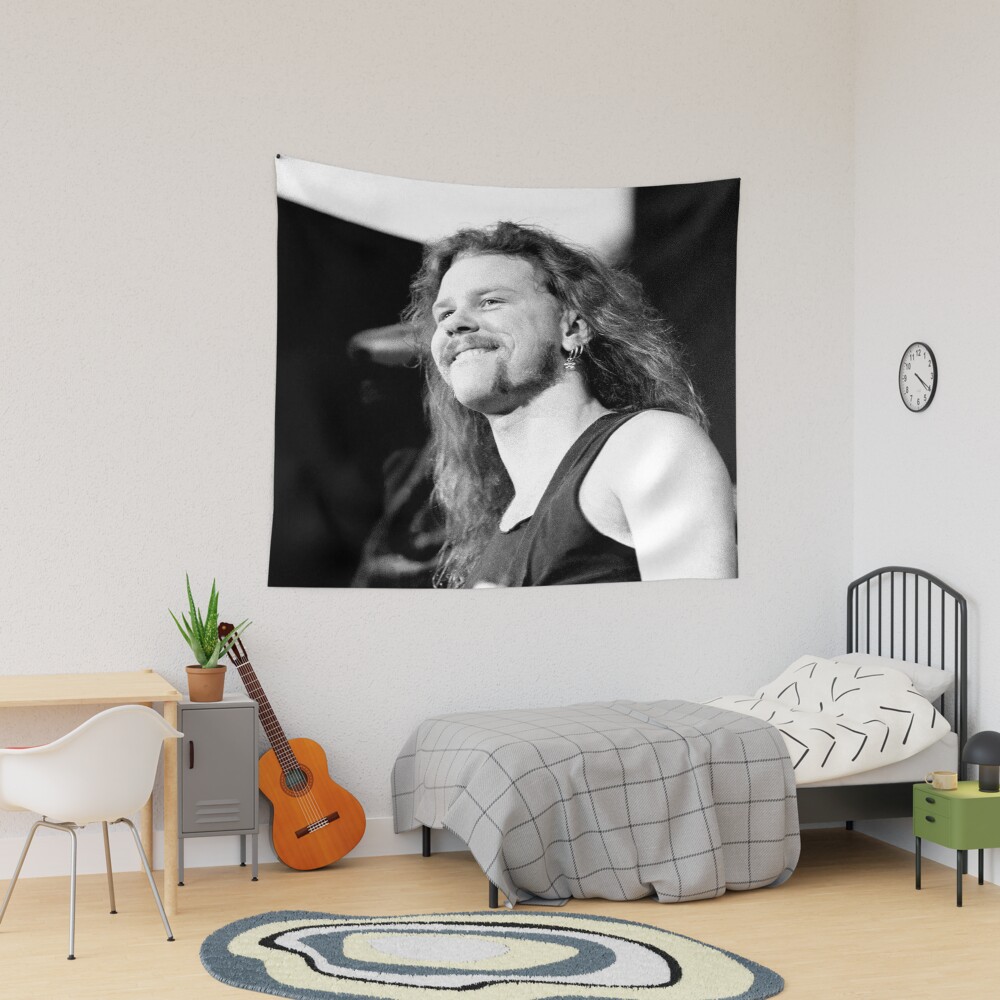 James Hetfield Bw Photograph Tapestry