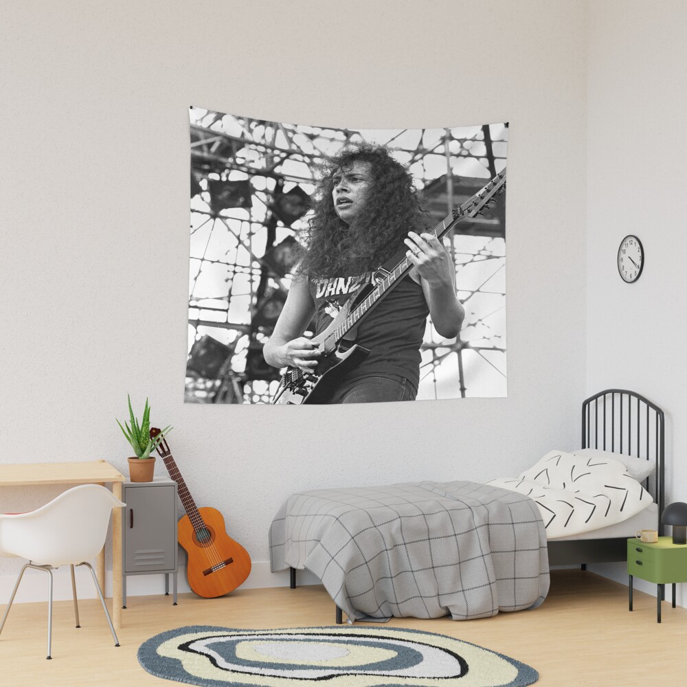 Kirk Hammett Bw Photograph Tapestry
