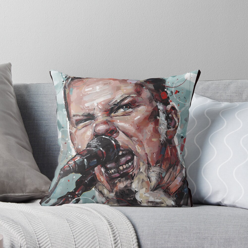 James Hetfield Painting Throw Pillow