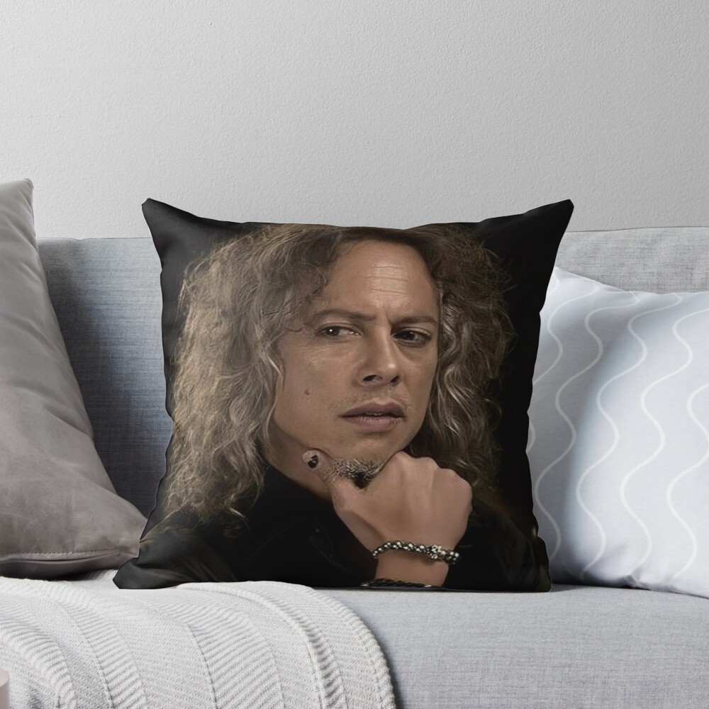 Kirk Hammett Aesthetic Throw Pillow